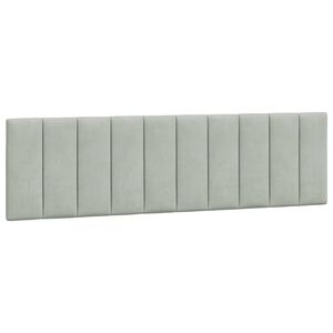 vidaXL Kopfteil-Kissen "Hanko" Hellgrau 183 cm Samt