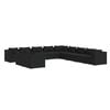 vidaXL 11-tlg. Garten-Lounge-Set mit Kissen Schwarz Poly Rattan