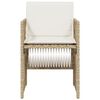 vidaXL Gartenst&uuml;hle mit Kissen 4 Stk. Beige Poly Rattan
