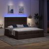 vidaXL Ottoman-Bett mit Matratzen & LEDs Dunkelbraun 160x200 cm Stoff