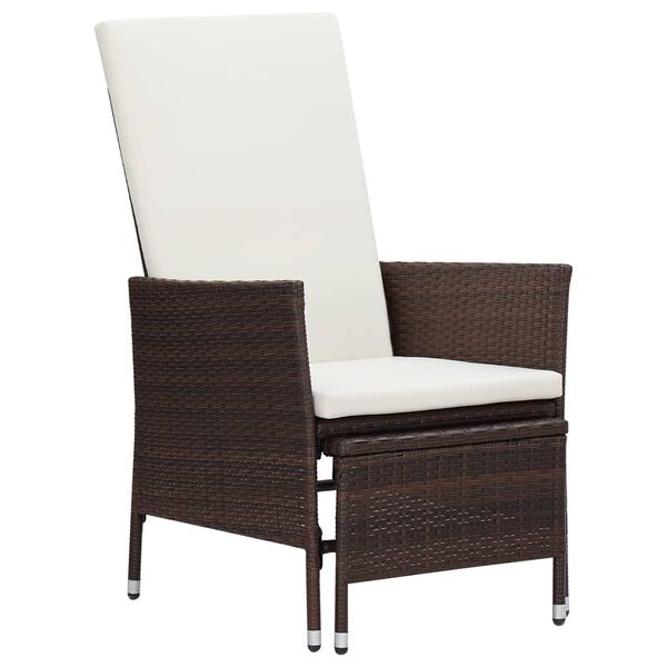 vidaXL 2-tlg. Garten-Lounge-Set mit Kissen Poly Rattan Braun