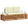 vidaXL Outdoor-Sofagarnitur mit Kissen 2 St&uuml;ck Natur und Creme