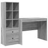 vidaXL Schreibtisch mit Schubladen 2 pcs Graues Sonoma