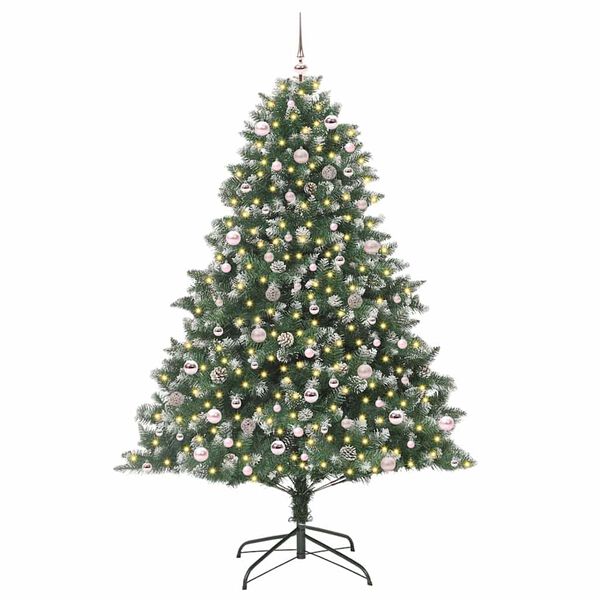 vidaXL K&uuml;nstlicher Weihnachtsbaum mit 300 LEDs mit St&auml;nder Gr&uuml;n 240 cm