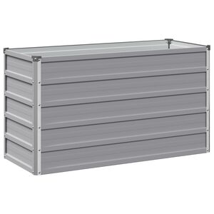 vidaXL Hochbeet im Garten Grau 100 x 40 x 55 cm kaltgewalzter Stahl