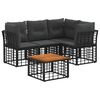 vidaXL Outdoor-Sofagarnitur 5 stk. Schwarz und Dunkelgrau Polyester
