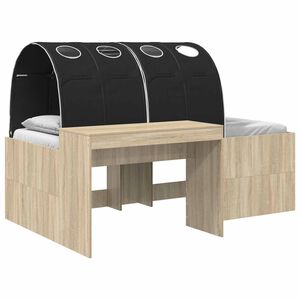 vidaXL Bettgestell mit Tunnel 3 stk. Sonoma Eiche und Schwarz