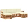 vidaXL Outdoor-Sofagarnitur 6 stk. Natur und Creme