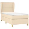 vidaXL Boxspringbett mit Matratze Creme 100x200 cm Stoff
