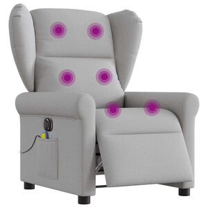 vidaXL Massagesessel Elektrisch Wolkengrau Stoff