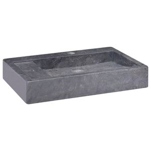 vidaXL Waschbecken Schwarz 58x39x10 cm Marmor