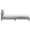 vidaXL Bett mit Matratze "Hanko" Hellgrau 90x200 cm Stoff