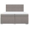 vidaXL Boxspringbett mit Matratze Taupe 200x200 cm Stoff