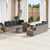 vidaXL Gartensofa-set 11 pcs Grau Poly-Rattan
