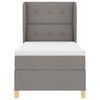 vidaXL Boxspringbett mit Matratze Dunkelgrau 90x190 cm Taupe Stoff