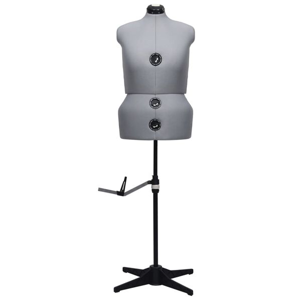 vidaXL Schneiderpuppe Verstellbar Weiblich Grau L Größe 44-50