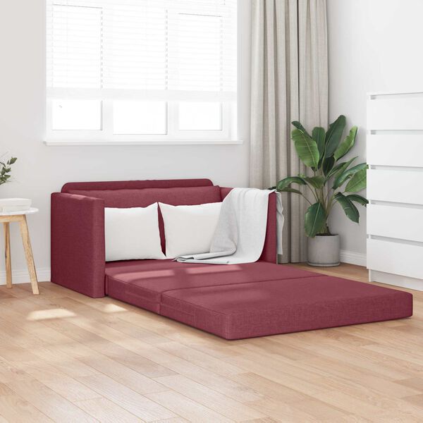vidaXL Schlafsofa 110cm Weinrot Stoff