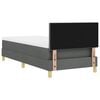 vidaXL LED Boxspringbett mit Matratze Dunkelgrau 90 x 190 cm Stoff