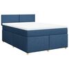 vidaXL Boxspringbett mit Matratze Blau 160x200 cm Stoff