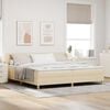 vidaXL Boxspringbett mit Matratze Creme 200 x 200 cm Stoff