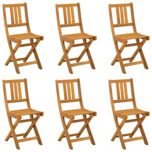 vidaXL Au&szlig;en Bistro-St&uuml;hle 6 pcs Natur Massivholz Akazie