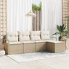 vidaXL Sofa Set 5 pcs Beige Poly-Rattan