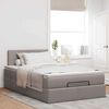 vidaXL Ottomane Bett mit Matratze & LEDs Taupe 120x190 cm Stoff