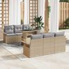 vidaXL Gartensofa-set mit Kissen 7 pcs Beige Poly-Rattan