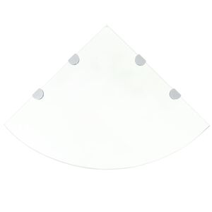 vidaXL Eckregale 2 Stk. mit Verchromten Halterungen Glas Transparent