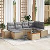 vidaXL Gartensofa-set mit Kissen 7 pcs Beige Poly-Rattan