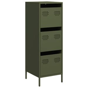 vidaXL Highboard Olivgr&uuml;n 39x35x103,5 cm Stahl