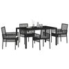 vidaXL Garten Essgruppe 5 pcs Schwarz Poly-Rattan