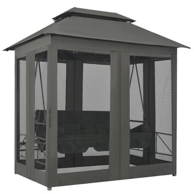 vidaXL Gartenschaukel mit Bettfunktion und Dach 220×160×240 cm Stahl