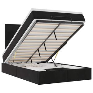 vidaXL Ottoman-Bett mit Matratzen & LEDs Schwarz 120x200 cm Samt