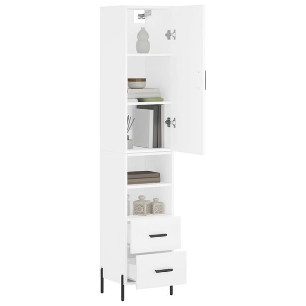 vidaXL Highboard Weiß 34,5x34x180 cm Holzwerkstoff