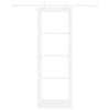 vidaXL Schiebet&uuml;r Wei&szlig; 73,5 x 211 cm Massivholz Kiefer und Glas