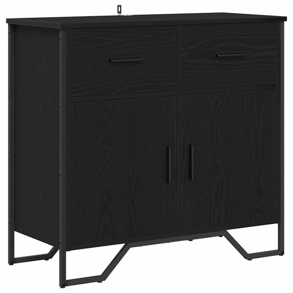 vidaXL Sideboard Schwarz Eichen-Optik 79,5 x 35,5 x 74,5 cm