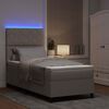 vidaXL Boxspringbett mit Matratze mit LED Taupe 90 x 190 cm Stoff