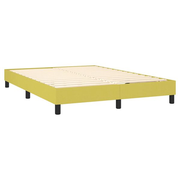 vidaXL Boxspringbett mit Matratze Gr&uuml;n 140x190 cm Stoff
