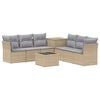 vidaXL Sofa Set 8 stk. Beige und Hellgrau Polyrattan und Stahl