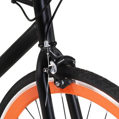vidaXL Fahrrad mit Festem Gang Schwarz und Orange 700c 51 cm