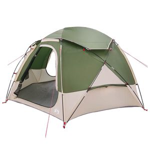 vidaXL Kuppelzelt mit abnehmbarem Regenfly Gr&uuml;n 4-Personen