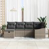 vidaXL Sofa Set mit Kissen mit Speicher Grau Poly-Rattan
