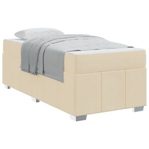 vidaXL Bettrahmen mit Matratze Creme 80 x 200 cm Stoff