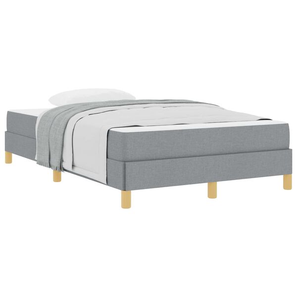 vidaXL Boxspringbett mit Matratze Hellgrau 120 x 190 cm Stoff