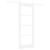 vidaXL Schiebet&uuml;r ORKDAL Wei&szlig; 83 x 211 cm Massivholz Kiefer und Glas