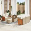 vidaXL Gartensofa-set mit Kissen 10 pcs Beige und Creme Poly-Rattan