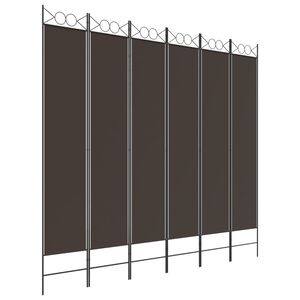 vidaXL 6-tlg. Paravent Braun 200x220 cm Stoff