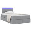 vidaXL Bett mit Stauraum und LED mit LED Hellgrau 120 x 190 cm Stoff