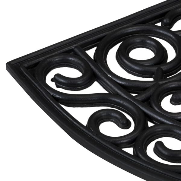 vidaXL Fu&szlig;matte Halbrund 45x75 cm Gummi